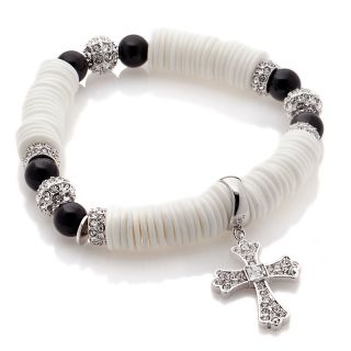Jewelry Bracelets Beaded Sharon Osbourne Cross Dangle Beaded