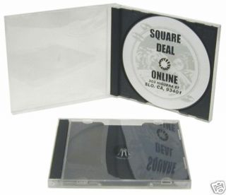 Clear CD Standard Jewel Boxes Cases Grey Black Trays 5