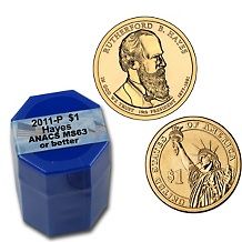 2011 rutherford b hayes presidential dollar p roll price $ 59 95 note