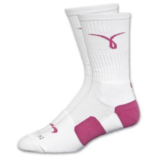RARE Nike Elite Socks Dri Fit Breast Cancer White Pink Very Limited