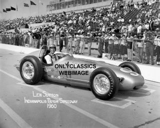 1960 Indy 500 Len Sutton Offy Racer Auto Racing Photo