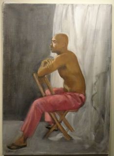 Elizabeth Widmayer Black Man Male Portrait Painting Woman Artist