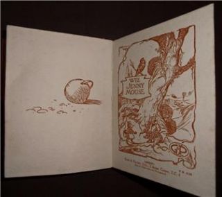 ERNEST ARIS. WEE JENNY MOUSE. 1ST EDITION 1ST ISSUE CIRCA 1925