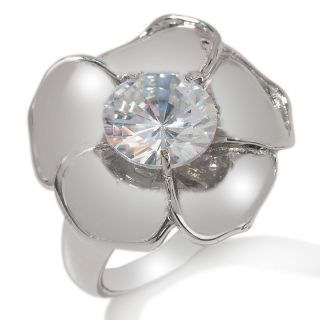  steel flower design ring with cz accent rating 37 $ 13 97 s h