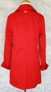 ELLEN TRACY COMPANY Red Trench Style Coat XS NWT NEW Rain Jacket Fall