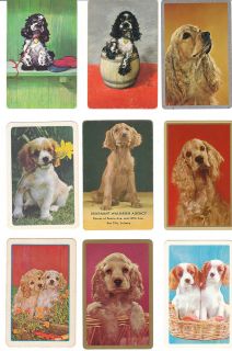  Playing Cards 22 Cocker Spaniels English Springer Dogs Single Swap Lot