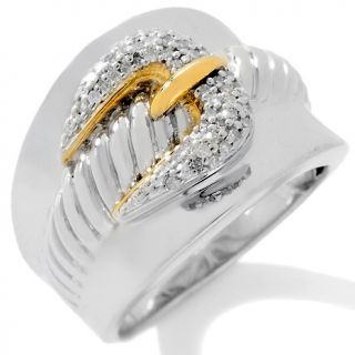 Jewelry Rings Fashion .15ct Diamond Sterling Silver and Vermeil