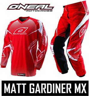 2012 Oneal Element Motocross Kit MX Pants Jersey Red White All Sizes