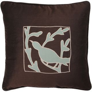 Rizzy Home 18 x 18 Bird Silhouette Pillow   Brown/Blue