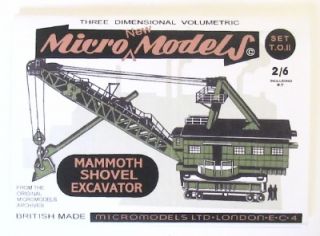 Micromodels Mammoth Shovel Excavator Set T O II Micro New Models Card