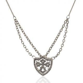 Love & Rock by Loree Rodkin Crystal 22 Maltese Cross Shield Necklace