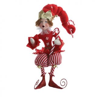  Holiday Accents Kurt Adler 20 Red Pixie Holding Candy Cane Tablepiece