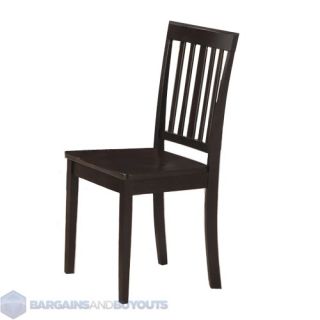 Set of 2 Wooden Mission Style Edmonson Side Chair in Cappuccino Finish