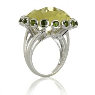 Sima K 22.4ct Apple Quartz and Chrome Diopside Sterling Silver Ring at