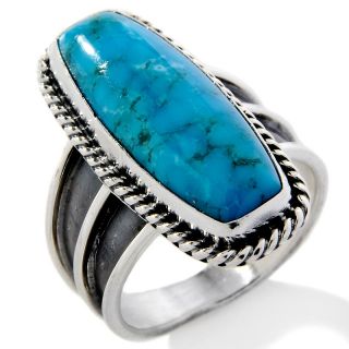 Chaco Canyon Southwest Turquoise Sterling Silver Rectangular Ring at