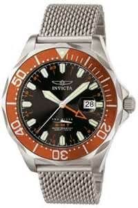 Invicta Mens 6354 Pro Diver GMT Mesh Stainless Steel Watch Retail $