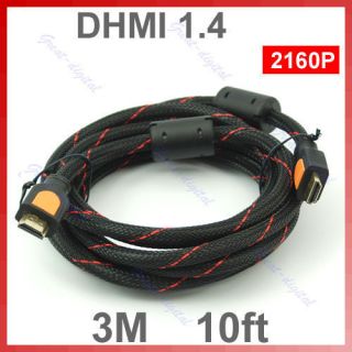10ft HDMI 1 4 High Speed 2160P 3D Ethernet Cable HDTV
