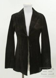 etoile black suede tie front jacket size medium