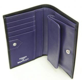 Bentley Ettinger Black and Purple Wallet with Coin Purse