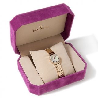 Peugeot .10ct Diamond Bezel Goldtone Bracelet Watch