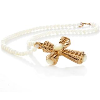  of pearl bronze cross pendant with 18 necklace rating 5 $ 27 98 s