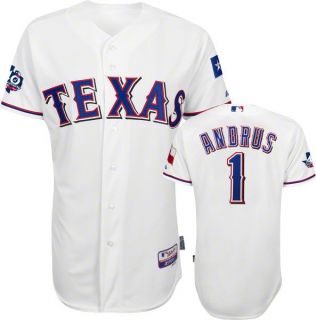 2012 Elvis Andrus Authentic Rangers 40th Home Cool Base Jersey Sz 40