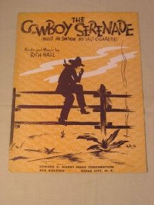 Vintage Sheet Music The Cowboy Serenade (While Im Smokin My Last