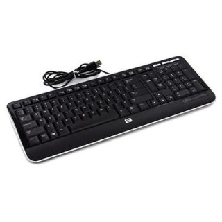 New HP Multimedia Ergonomic Black USB Keyboard w Volume 505060 371 KU