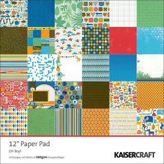  Single Sided 160gm 12 x 12 Paper Pad   60 Sheets   30 Designs/2 Each