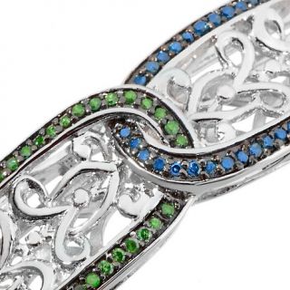 Victoria Wieck .37ct Blue and Green Diamond Bangle Bracelet