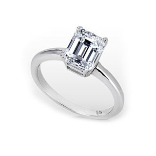 00 Ct Emerald Cut Tiffany Style Engagement Ring 14K Solid Gold