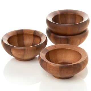 Nambé Yaro Set of 4 Wood Salad Bowls