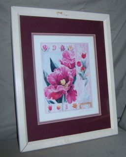 Beautiful Pink Tulip Framed Print Signed Gloria Eriksen