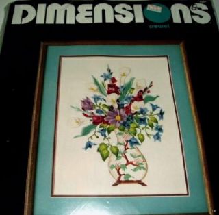  1986 Dimensions crewel embroidery kit. designed by Gloris Erikson