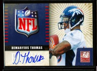 Demaryius Thomas 2010 Donruss Elite NFL Logo on Card Autograph Auto