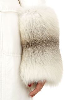 Ermanno Scervino New Woman White Trench GOOSE Down with Real Mink Fur