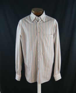 Ermenegildo Zegna Light Blue Cotton Striped Casual Shirt Size L