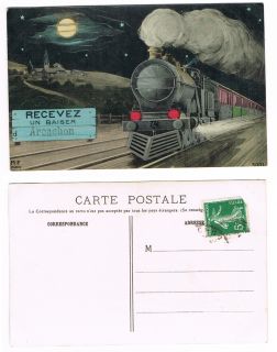Early Postcard France Recevez Un Baiser Arcachon Train Nice Card