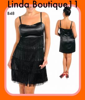B48 Womens Black Formal Wedding Evening Prom Party Dress Plus Size 16