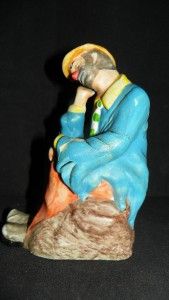 Emmett Kelly Flambro Porcelain Clown Music Box Figurine
