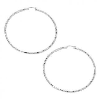 sterling silver diamond cut 2 38 large hoop earrings d