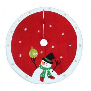Kurt Adler Snowman and Ornament Christmas Tree Skirt