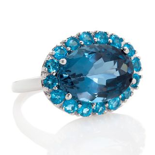 Jewelry Rings Gemstone 7.96ct London Blue Topaz & Blue Apatite