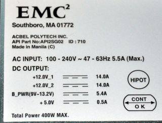  emc power supply dp n h3186 emc p n 118032322 400 watt hot swappable
