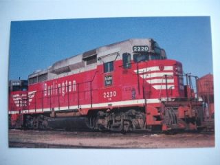 Burlington Northern 2220 EMD GP30 Locomotive Train Postcard Railroad