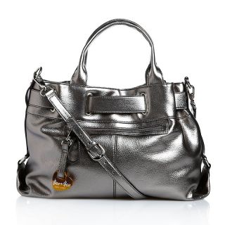 Barr + Barr Barr + Barr Metallic Leather Satchel with Strap Detail