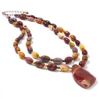 Jay King 2 Strand Beaded Mookaite Copper 18 Drop Necklace