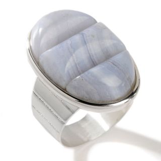 Jay King Blue Lace Agate Doublet Sterling Silver Oval Ring