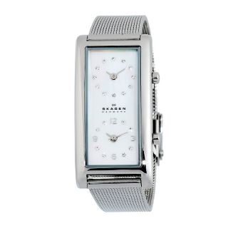 Denmark Womens Dual Time Stainless Steel Watch with Mesh Bracelet at