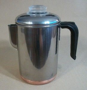 Revere Ware Copper Coffee Pot Percolator Non Electric